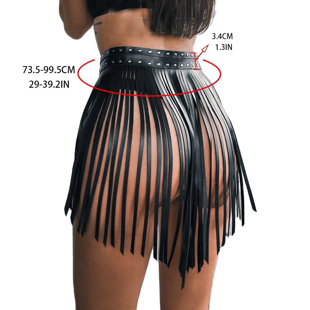Harnais de corps Sexy pour femmes, ceinture à glands, porte-jarretelles court en cuir, Lingerie Bdsm, Bondage Punk gothique, vêtements fétichistes