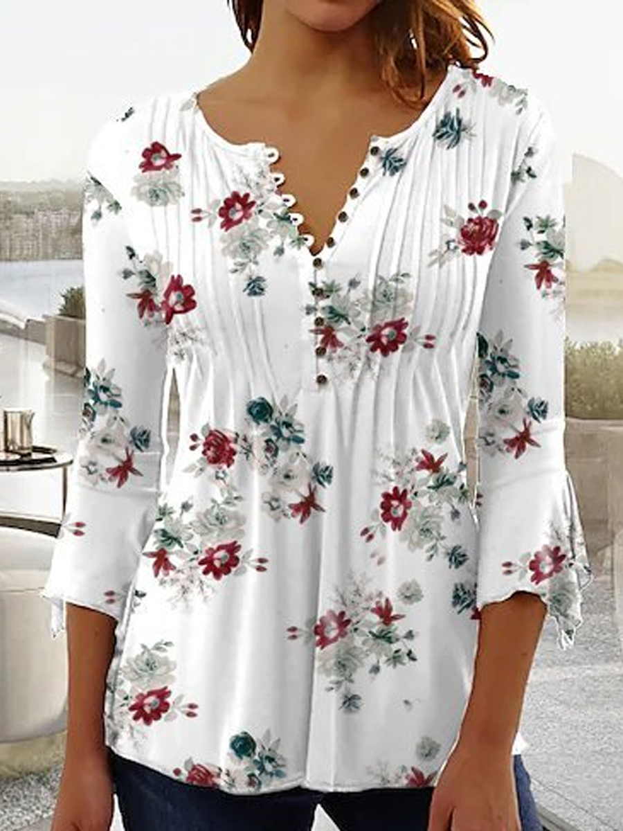 Mode femmes chemise décontracté ample à manches longues chemise femmes élégant imprimé tempérament hauts femmes