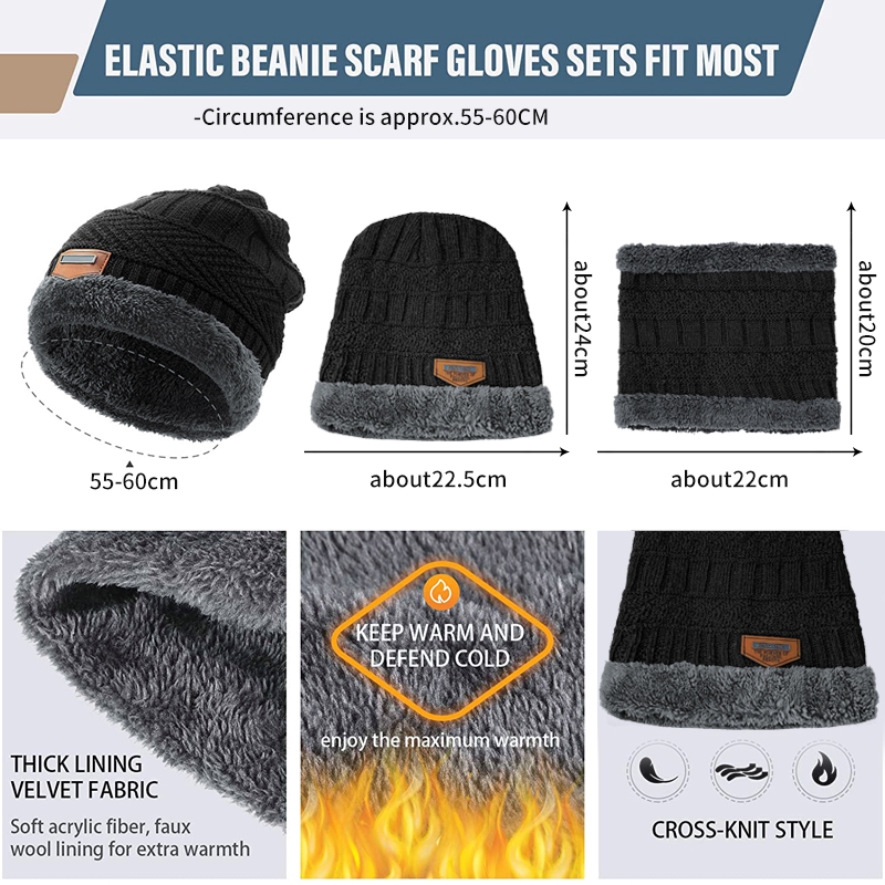 Bonnet d'hiver pour hommes, tricoté, bonnet d'hiver pour femmes, écharpe de cou en laine épaisse, cagoule, masque, chapeaux