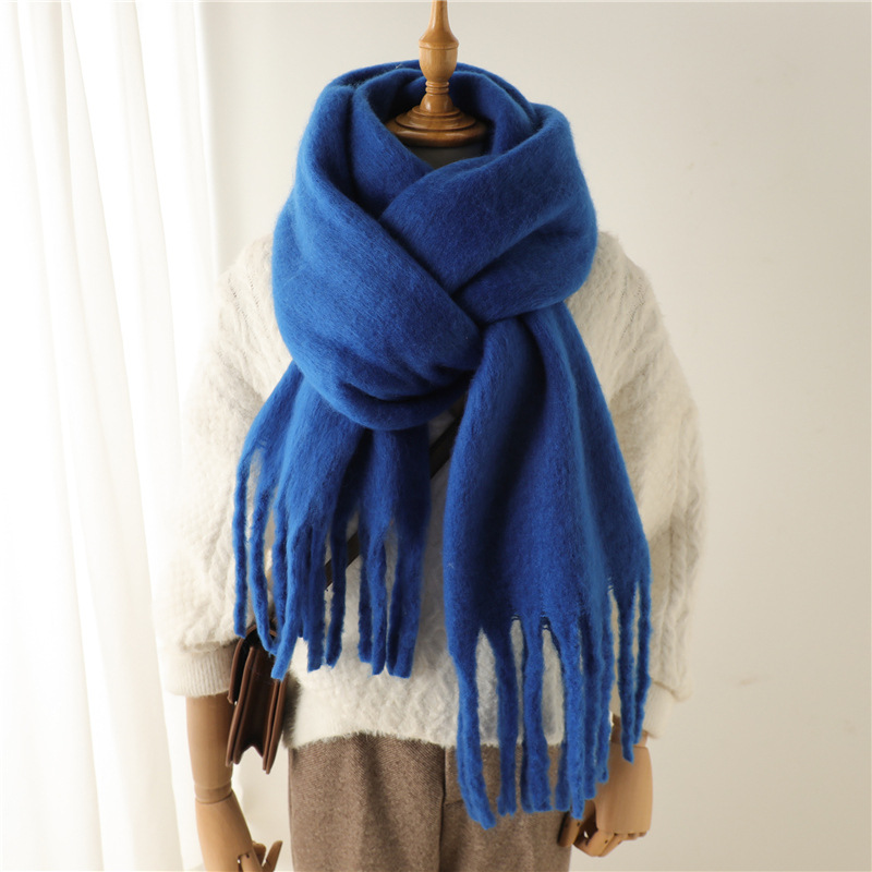 Femmes hiver chaud luxe Imitation cachemire foulards couleur unie mode châle enveloppement dames couverture Foulard Pashmina Bandana Scraf