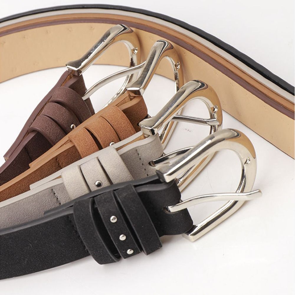 Ceinture en cuir suédé pour femmes, Design de luxe rétro, tendance, décontractée, Punk, rivets, polyvalente, pour robe de pantalon