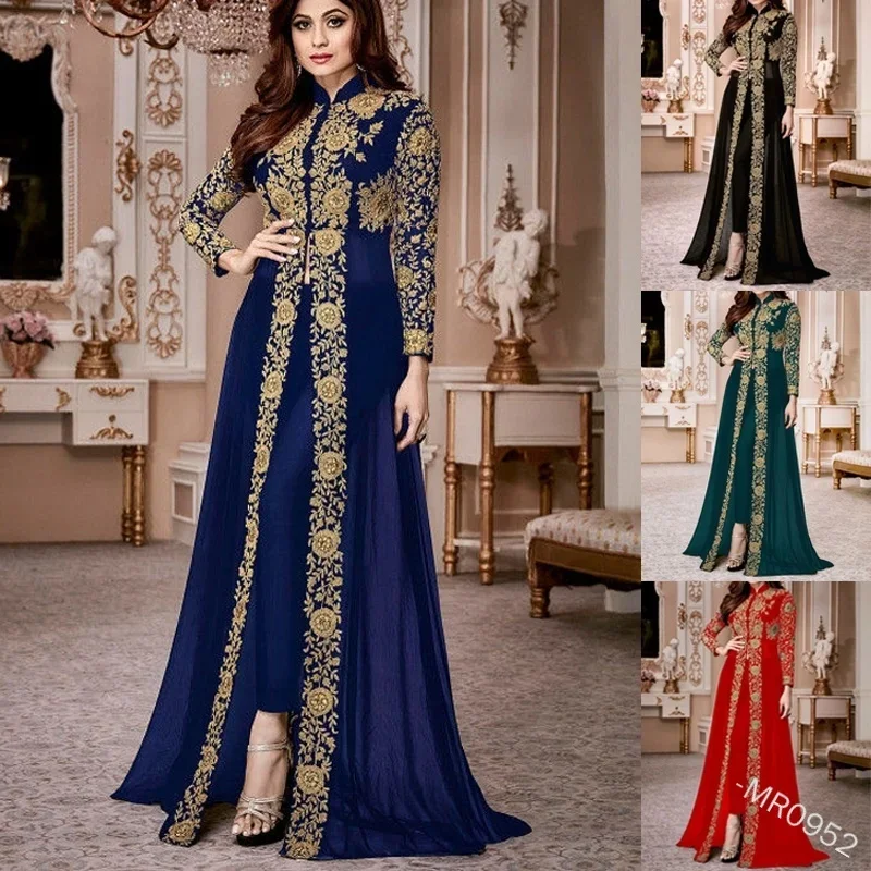 Robe musulmane ethnique du moyen-orient, dubaï, turquie, manches longues, deux pièces, vêtements islamiques pour femmes, robes du Ramadan