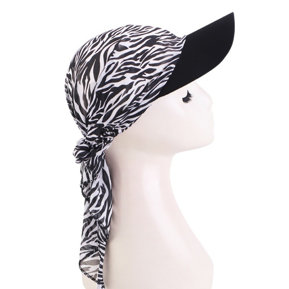 Casquette de baseball légère en mousseline de soie avec foulard intégré, protection solaire, imprimé floral, pour chimiothérapie