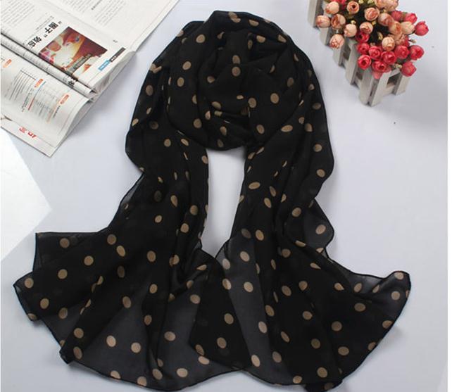 Écharpe en coton doux pour femme, châle à col long, étole à pois, écharpes chaudes, cadeau chaud, dame confortable, belle mode, 1PC