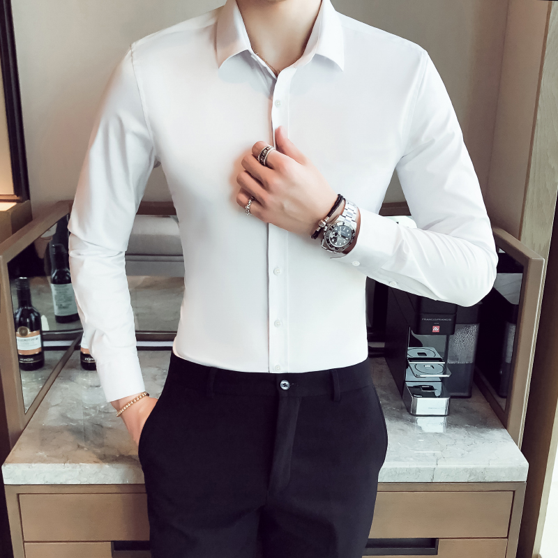 Vêtements pour hommes grande taille à manches longues chemises formelles pour hommes tout Match coupe ajustée décontracté luxe hommes chemises habillées de haute qualité 5XL-M