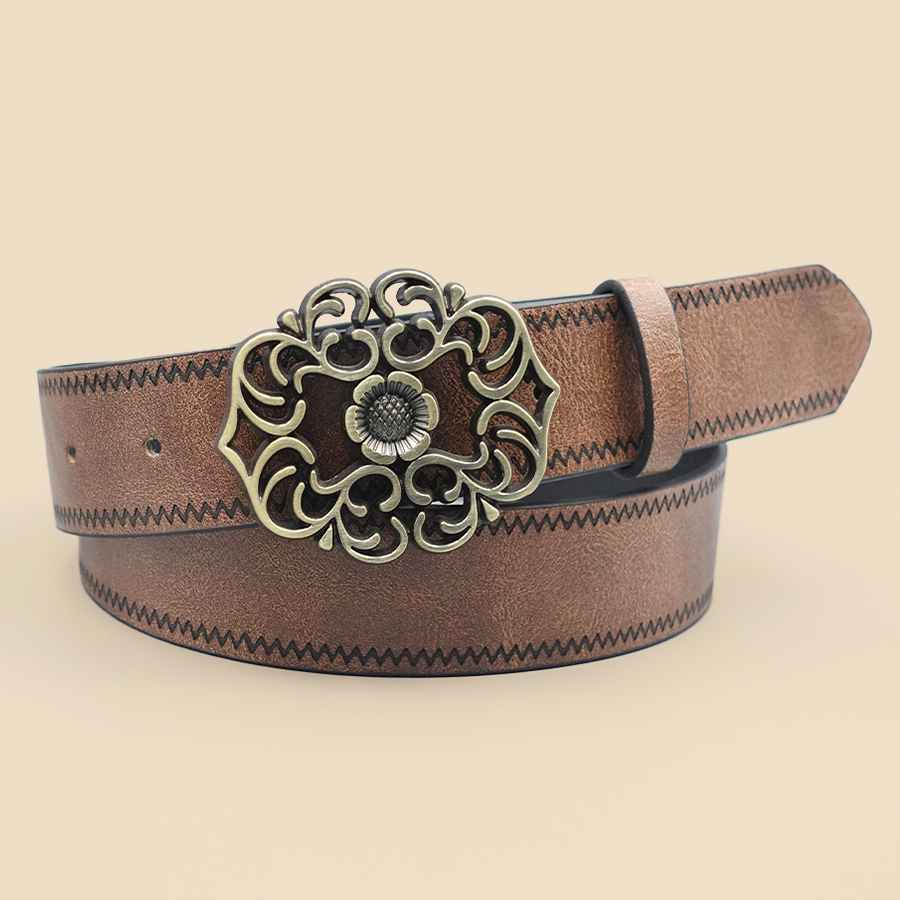 Ceinture classique de Style Denim occidental rétro, ceinture décontractée à la mode pour femmes, ceinture imprimée rétro, ceinture décorative classique