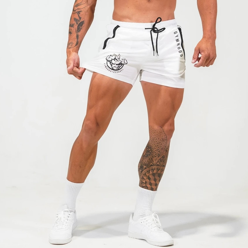 Short chaud pour hommes, survêtement d'entraînement, de gymnastique, à séchage rapide, léger, pantalon court de musculation