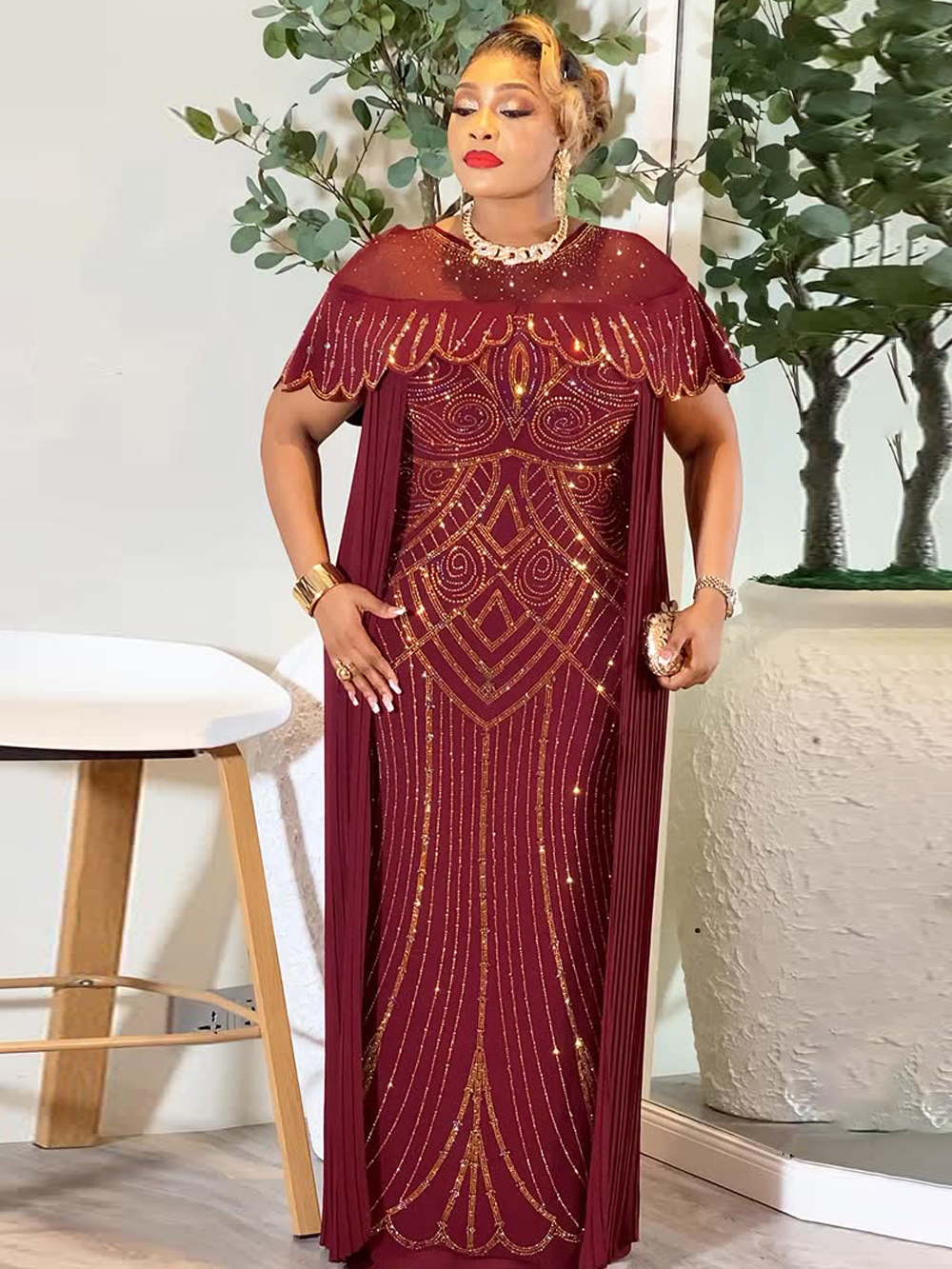 Robes de soirée pour femmes, style Dashiki africain, longues, ornées de diamants, 2026, Kaftan Abayas musulmanes de Dubaï, pour anniversaire, mariage, vêtements féminins