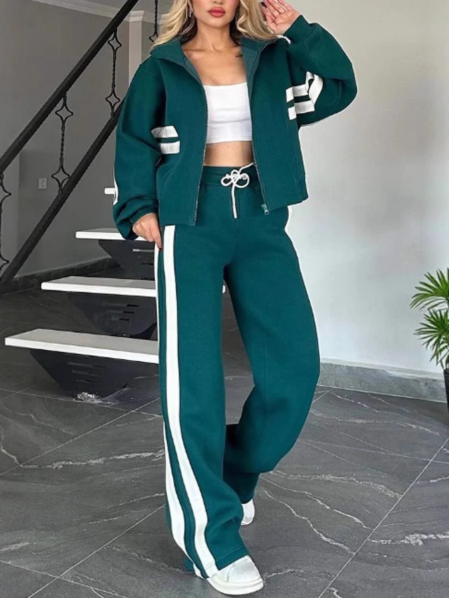 Mode deux pièces femmes blanc sport costume chemise de sport ample + pantalons décontractés ensembles vêtements de sport femmes vêtements survêtement femmes tenue