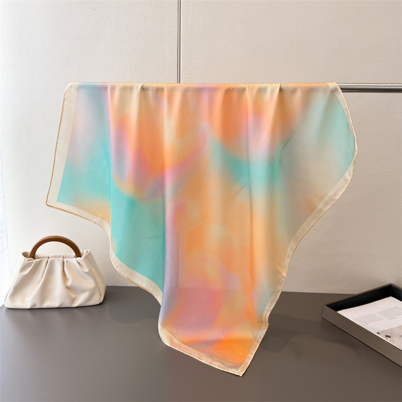 Nouveau Foulard Carré en Satin Imprimé 2026 pour Femme – Châle, Bandeau, Hijab, Bandana