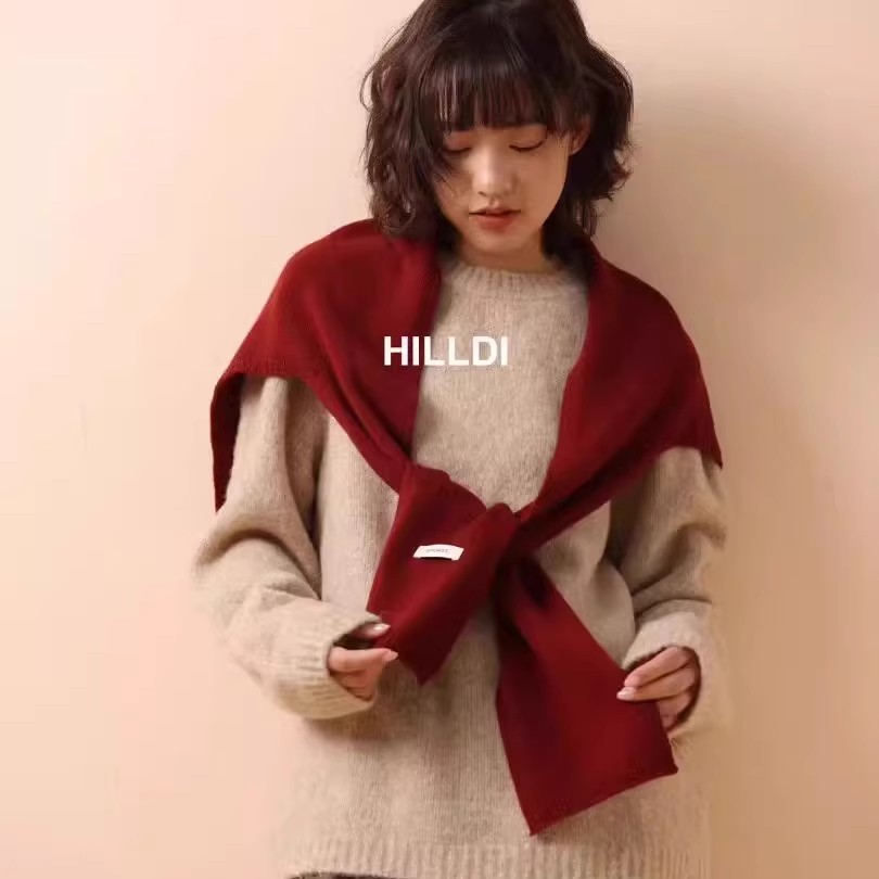 Nouveau châle australien en forme de T tricoté en laine 100% pour femmes, écharpes coréennes de luxe 2025, automne hiver, chaud et doux, gilet à col