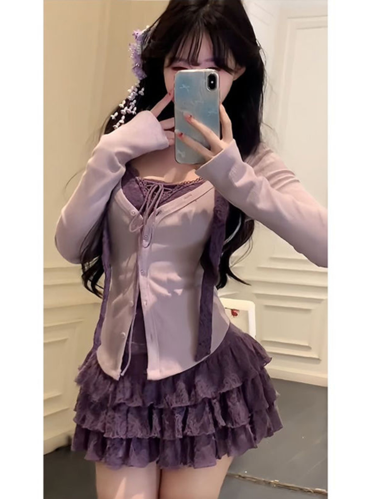 Robe pull tricotée pour femmes, décontractée, manches longues, élégante, française, Mini robe Y2k, même fête, mode coréenne, ensembles de robes de printemps