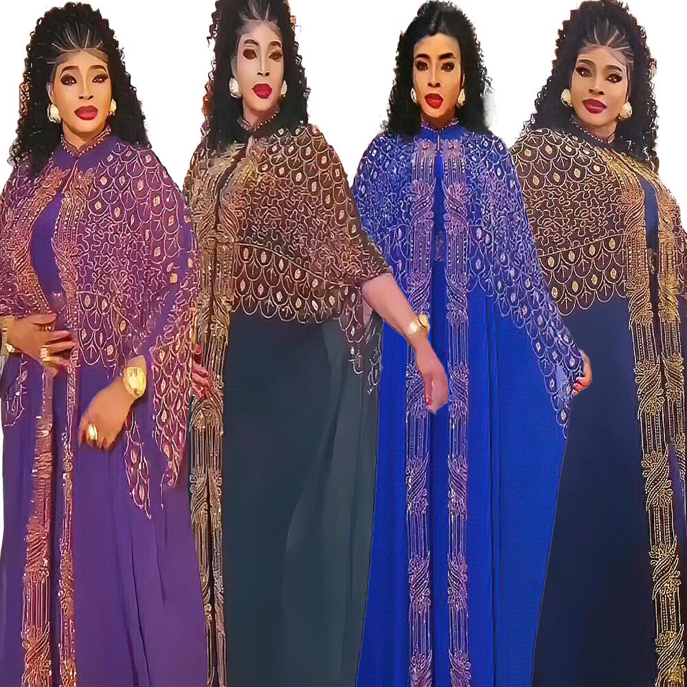 Robes africaines élégantes pour femme, robes de soirée en strass, robes turques pour femmes 2024, ensemble de 2 robes africaines élégantes