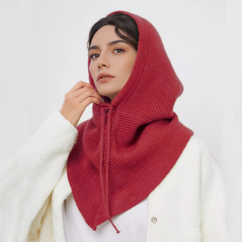 Cagoule Simple pour femmes, écharpe tricotée à capuche, casquette chaude d'extérieur, une pièce, col de cou, chapeaux pour filles, nouvelle collection hiver