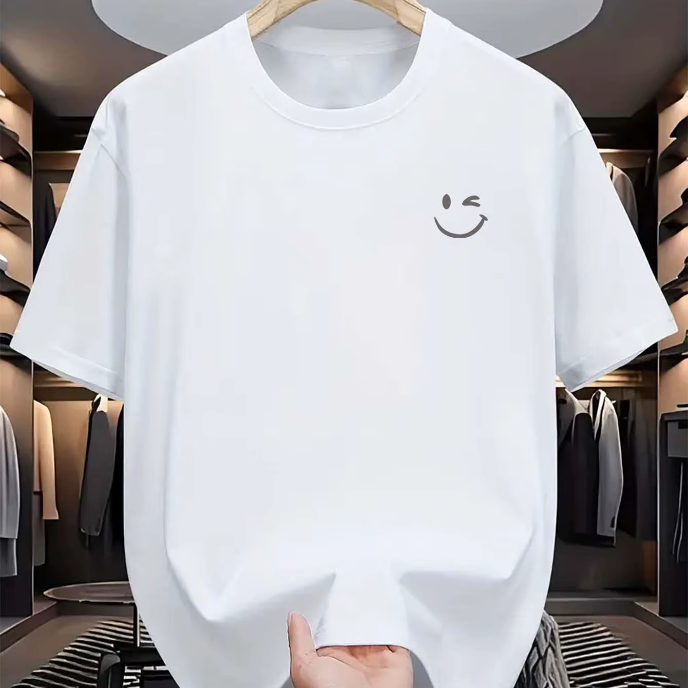 T-shirt élégant pour homme : 100 % coton, imprimé graphique, décontracté, confortable, polyvalent et coupe ample.