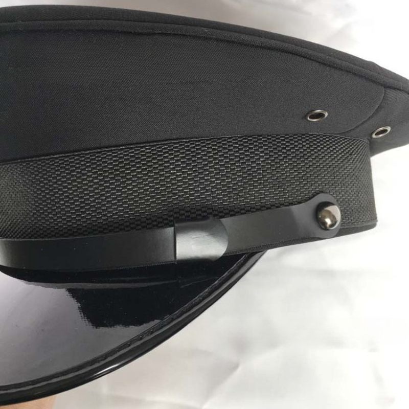 Chapeau militaire à calotte plate grande taille, style officier allemand à large bord, noir, pour homme, accessoire de cosplay pour boîte de nuit et pour animateur de streaming