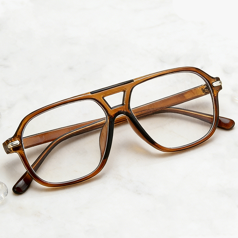 Montures de lunettes de grande taille pour homme, lunettes de myopie, double faisceau, verres optiques avec ordonnance, lunettes de lecture pour femme