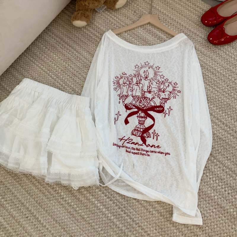 Mode coréenne t-shirts graphiques légèrement Transparent T-shirt femmes vêtements à manches longues T-shirt ample Streetwear printemps hauts