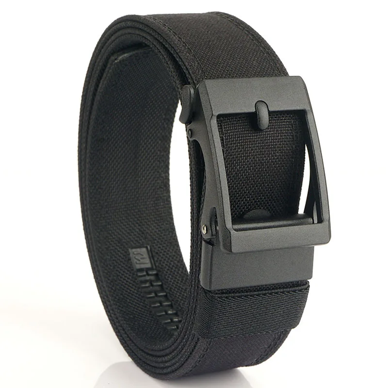 Ceinture tactique à boucle automatique en métal ferme pour hommes et femmes, ceintures suspendues épaisses à Double couche, ceinture d'entraînement robuste en plein air