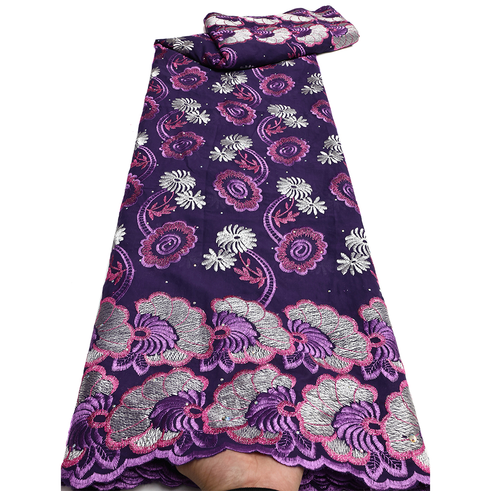Tissu africain en dentelle de coton 2025, tissu nigérian en dentelle de Voile suisse de haute qualité pour femmes, matériel de fête
