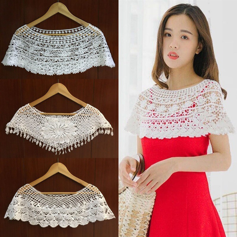 Châle en dentelle ajourée pour femme, idéal pour mariage, soirée, ou comme cape poncho, motif tournesol