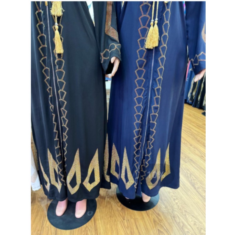 Nouvelles femmes robe élégante en mousseline de soie Abaya ouvert avec fermeture éclair femmes musulmanes robe vêtements islamiques Cardigan Abaya femmes robe musulmane