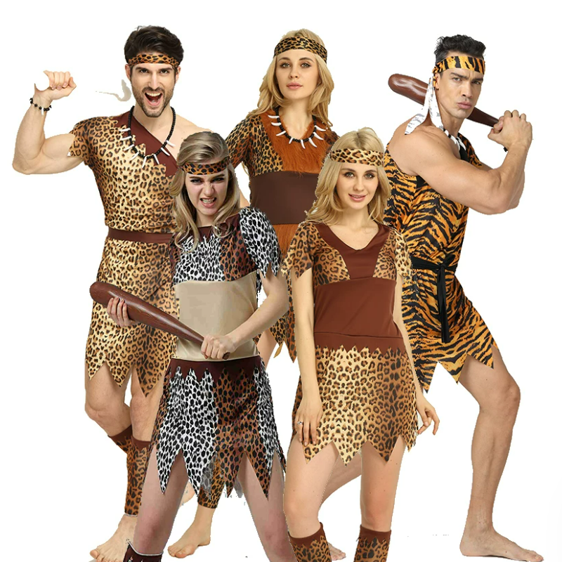 Savage Royalty Cosplay Costume pour adultes, Costume de chasseur d'Halloween, Vêtements pour couples primitifs, Carnaval, Cadeau d'anniversaire, ix