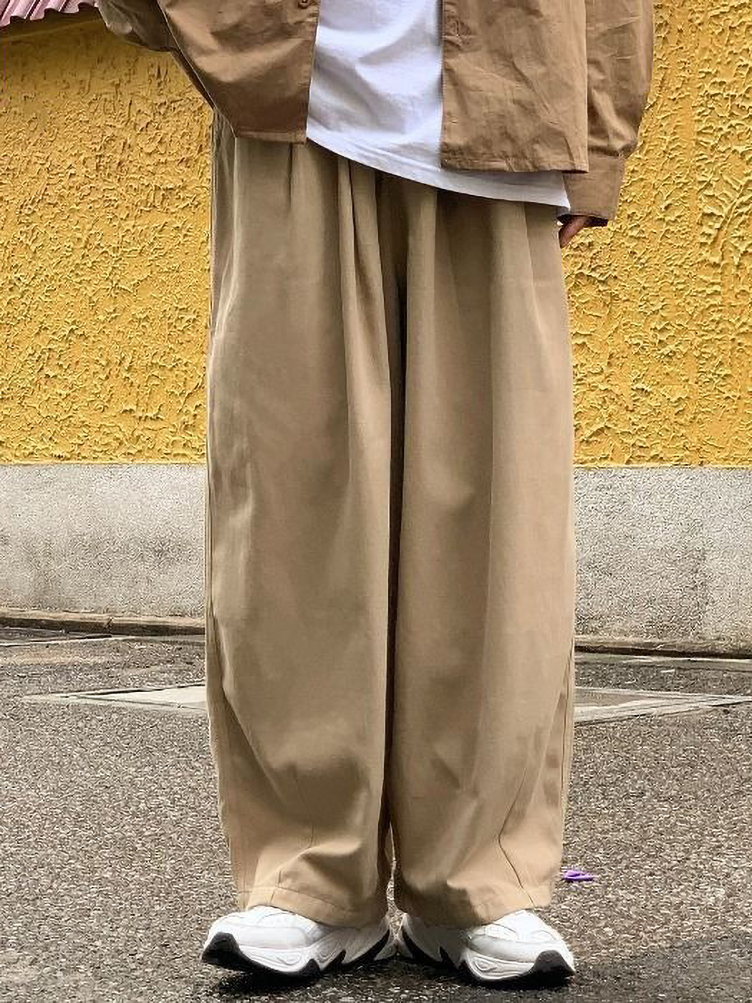 Pantalon décontracté en coton à jambes larges pour hommes, ample, surdimensionné, droit, longueur cheville, Long, coréen, nouvelle collection 2024
