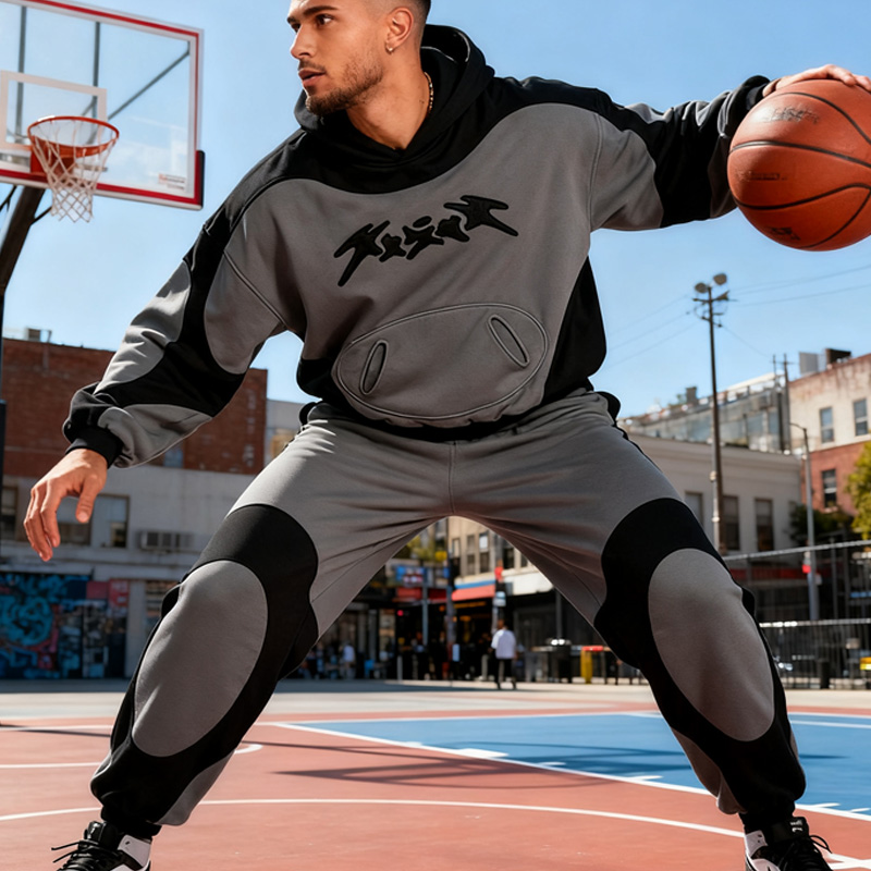 Sweat à capuche brodé à blocs de couleurs pour femmes, Streetwear à la mode, surdimensionné, décontracté, à manches longues, nouvelle collection hiver 2025