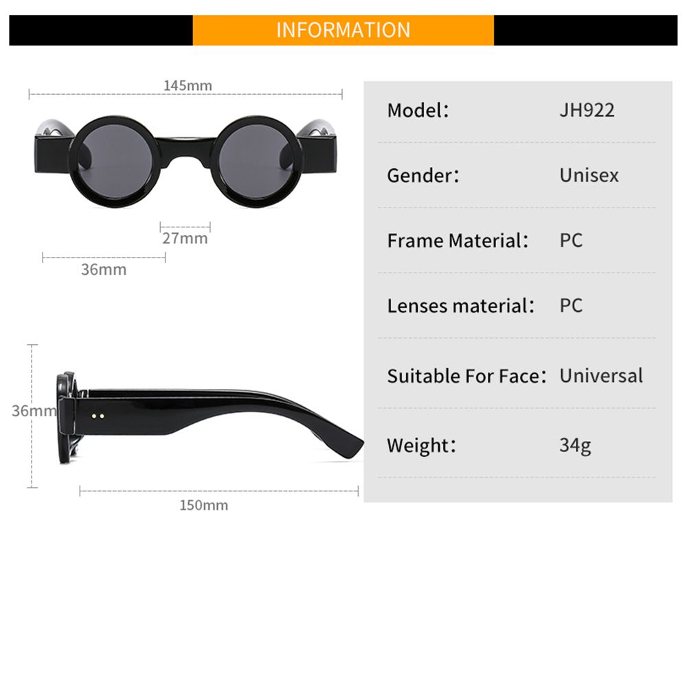 Petites lunettes de soleil rondes pour femmes et hommes, UV400, RiSALE, Punk Shades, Lunettes de soleil pour femmes, Ins Popméthanol, Clear Ocean Lens Eyewear, Tendance
