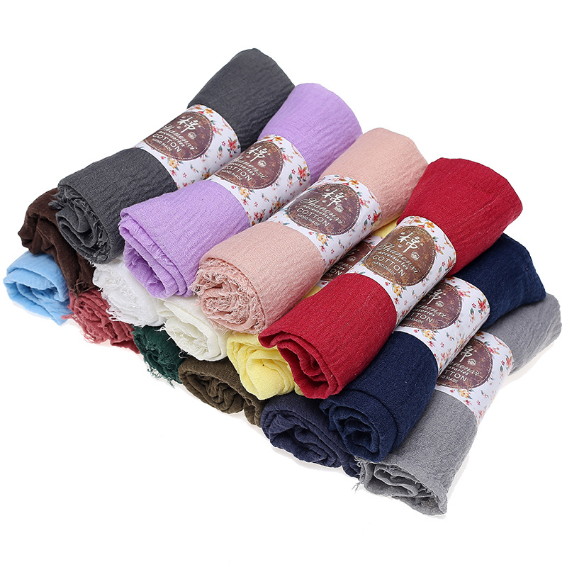 Mode musulmane 2026 pour femmes : Foulard hijab froissé, foulards de tête doux et unis, turbans, châles et étoles, hijab femme musulman, kopftuch