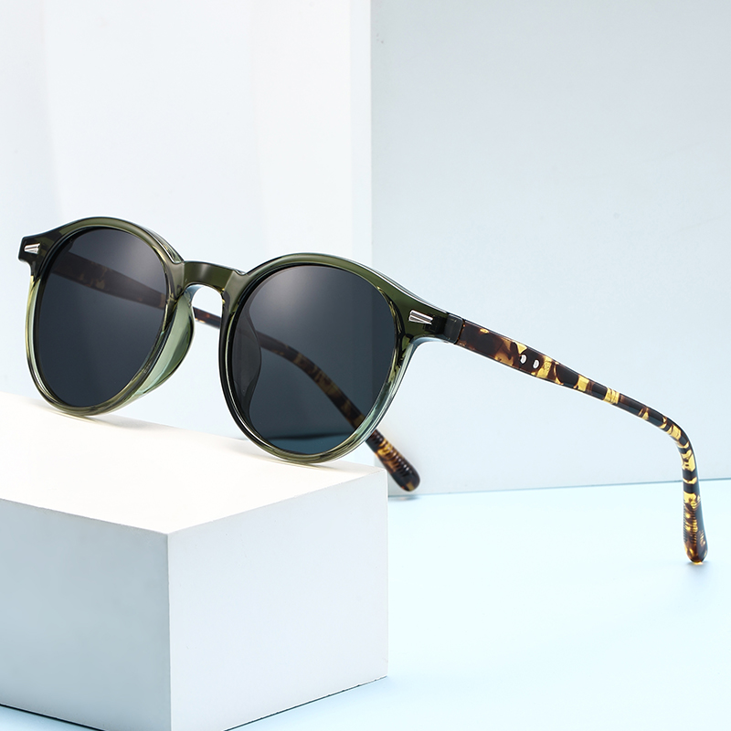 Lunettes de soleil à petite monture ronde pour hommes et femmes, rétro, Protection UV, mode, nuances amincissantes naturelles, 3068