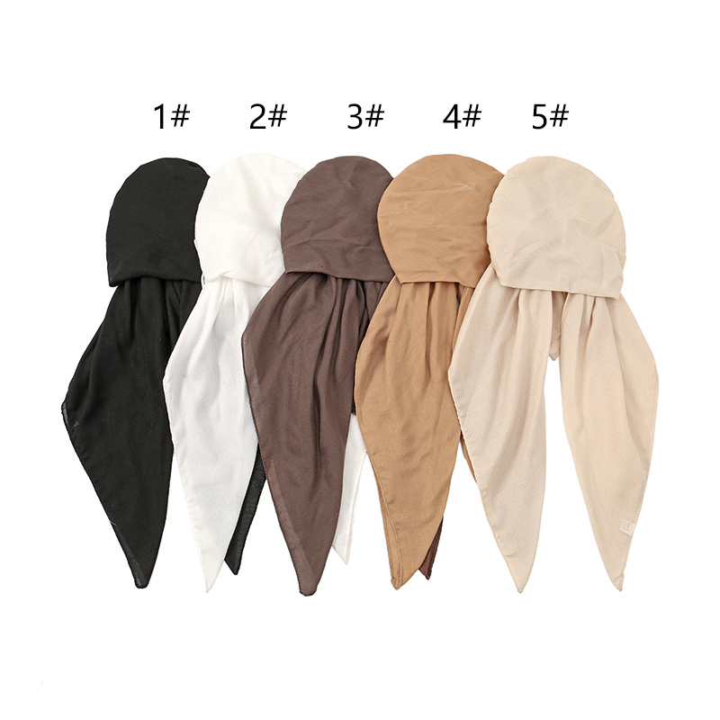 Foulard Hijab instantané musulman, turban optique solide, bonnet de nuit pour dormir, bonnet élastique en coton pour cheveux, nouveau