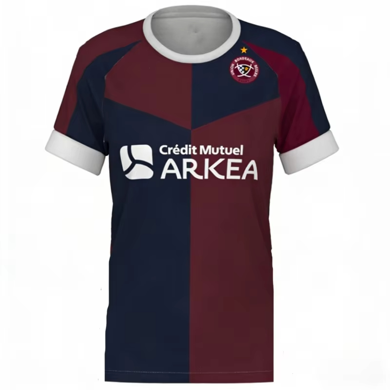 Nouveau Maillot de Rugby TOP14 France 2026 Bordeaux-Bègles – Tenue d'Entraînement et de Match Respirante, Décontractée, Cadeau Sportif pour Famille et Enfants