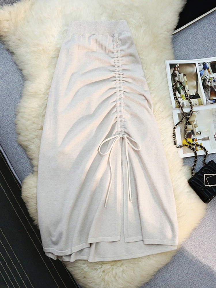 Jupe A-Line polyvalente taille haute pour femme, demi-jupe décontractée, mode coréenne, proximité irrégulière