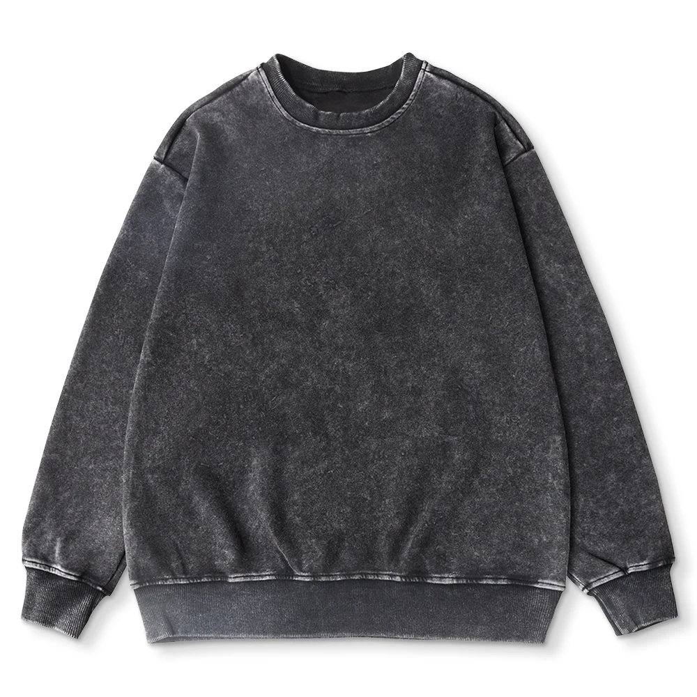 Sweat-shirt délavé en coton pour hommes et femmes, ample, col rond, vêtements surdimensionnés, coréen Y2k, hauts décontractés, Vintage, manches longues, à capuche
