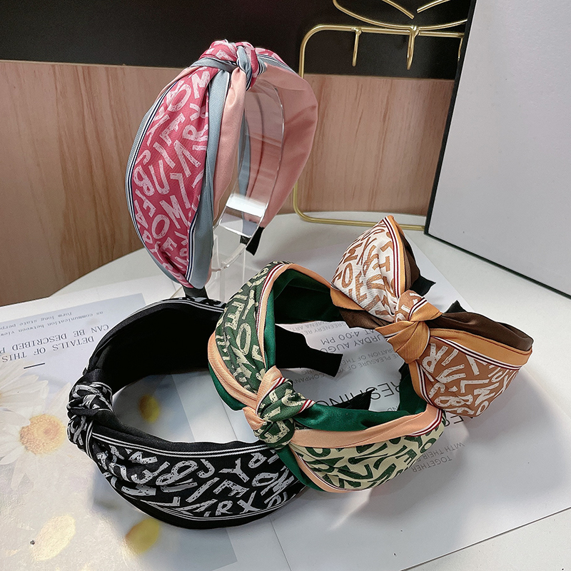 Bandeau à nœud central pour femme, large côté, fleur de lettre, bandeau de sauna, turban décontracté, accessoires pour cheveux de voyage, nouvelle mode
