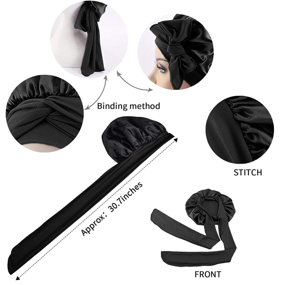 Nouveau bonnet de cheveux en Satin pour dormir, Invisible, plat, Imitation soie, rond, soins capillaires pour femmes, couvre-chef, bouton de réglage de cérémonie, chapeau de nuit