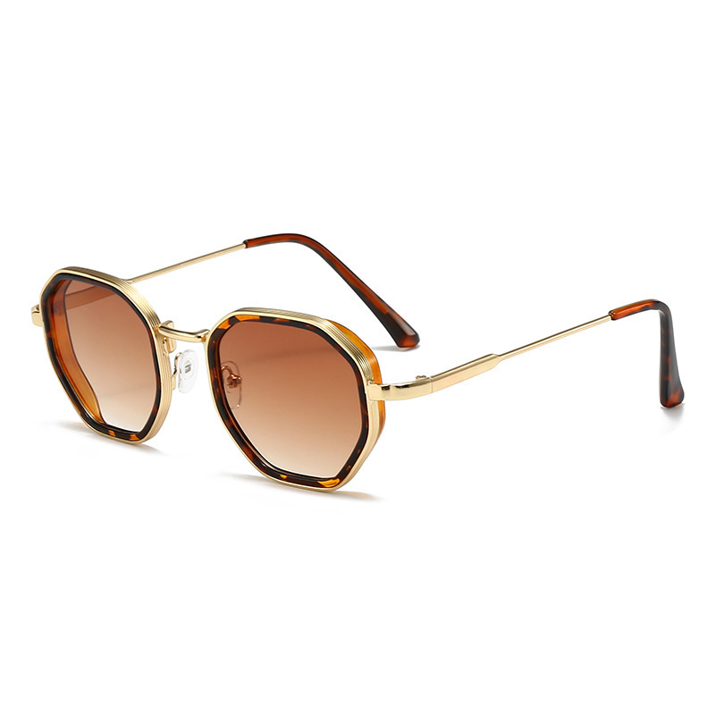 1 paire de lunettes de soleil unisexes rondes en métal, à la mode, Vintage, irrégulières, Punk, classiques, UV400, pour hommes et femmes