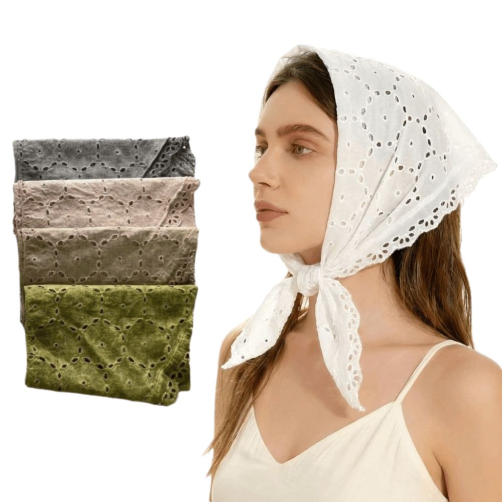 Nouveau foulard triangulaire léger à motif floral, style coréen vintage, écharpe de cou fine, douce et respirante en coton et lin, châle pour le cou