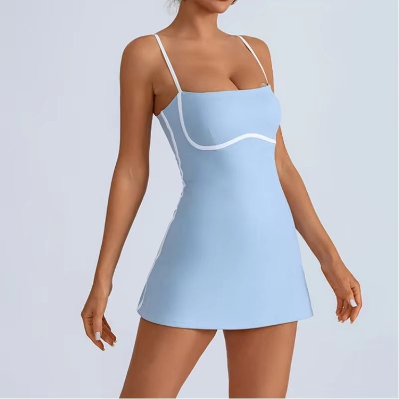 Robe de golf et de tennis avec coussinets, ensemble de sport, yoga pour femmes, vêtements d'entraînement, pickleball, badminton, jupes-shorts, tenue de sport