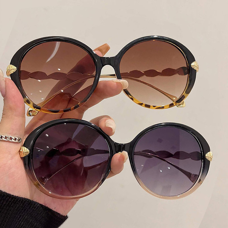 Lunettes De Soleil rondes femmes 2023 surdimensionné luxe mode lunettes Vintage nuances rétro Lunette De Soleil Femme Gafas De Sol Mujer