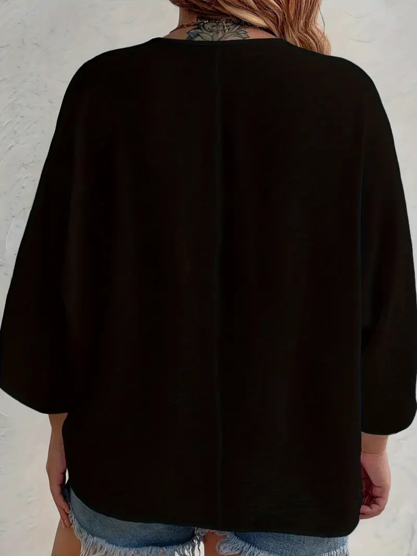 Grande taille 2025 nouvelle mode femmes hauts ample col en v à manches longues T-Shirt printemps été élégant couleur unie blouse décontractée