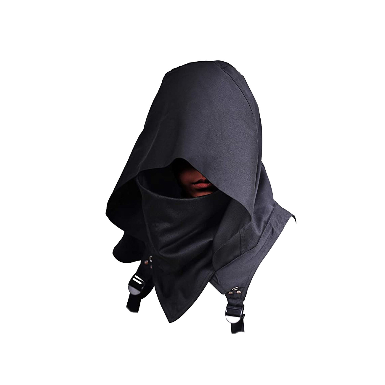 Cape à capuche adulte, costumes cyberpunk, accessoire païen, chapeau tueur médiéval, costume de guerrier et usage quotidien