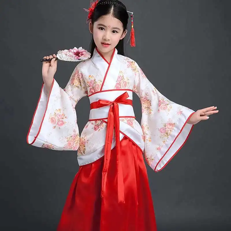 Costume filles enfants Kimono traditionnel Vintage ethnique ventilateur étudiants chorale danse Costume japonais Yukata Kimono Style
