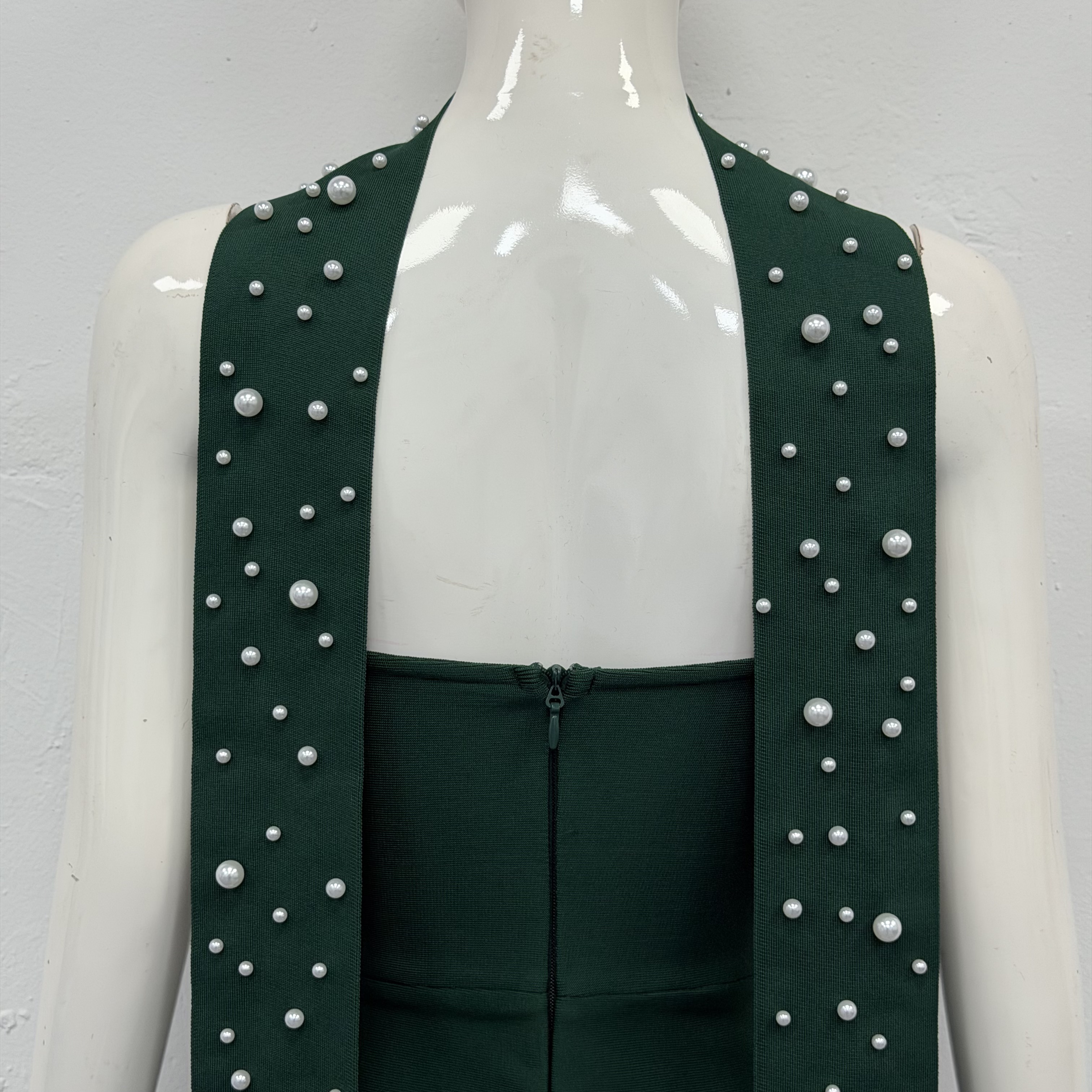Robes de luxe ornées de perles, robes longues bandage élégantes, robes moulantes sans bretelles ni manches, robe noire, robe de cocktail rouge