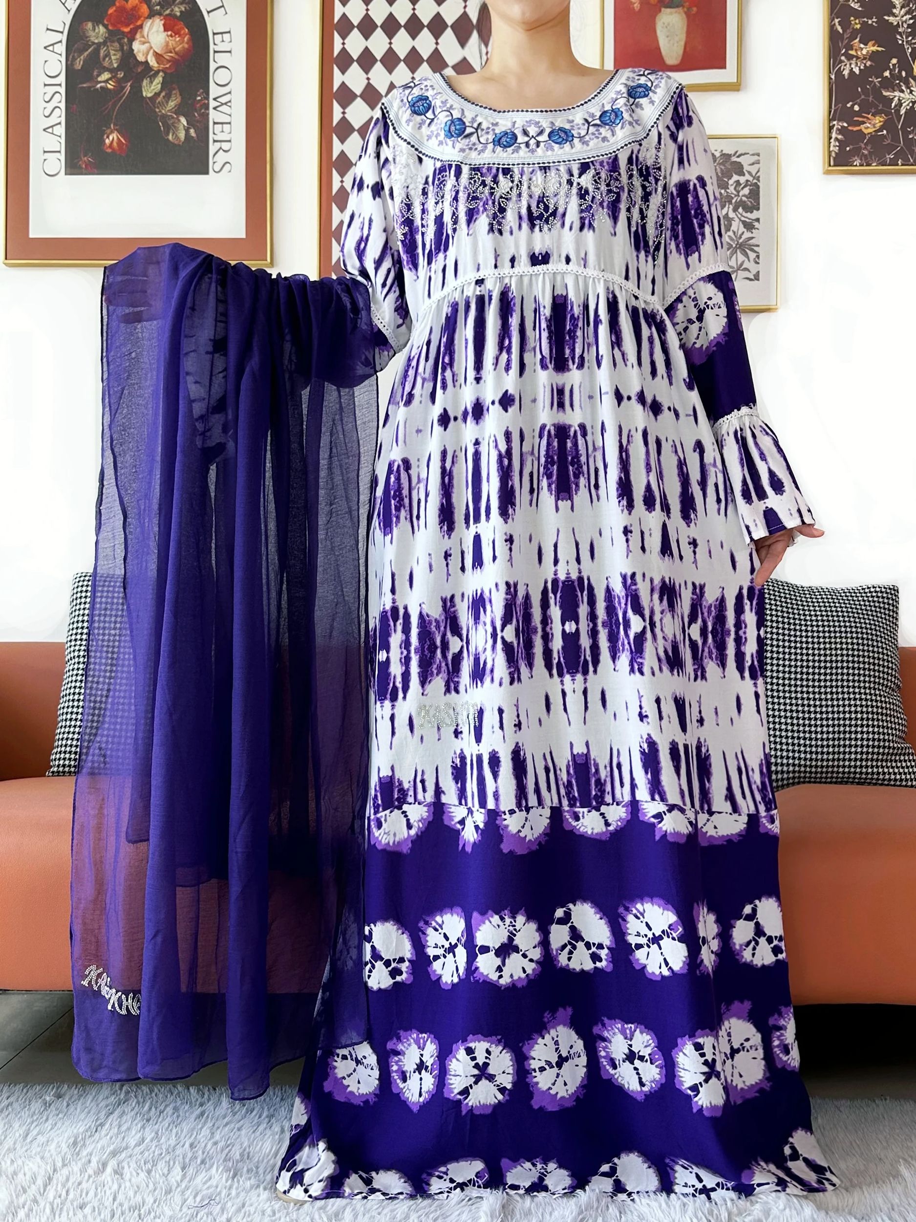 Kashkha – robe Abaya en coton pour femmes, élégante, de haute qualité, dubaï, manches longues, ample, style Boho, Maxi, décontractée, mode africaine, nouvelle collection