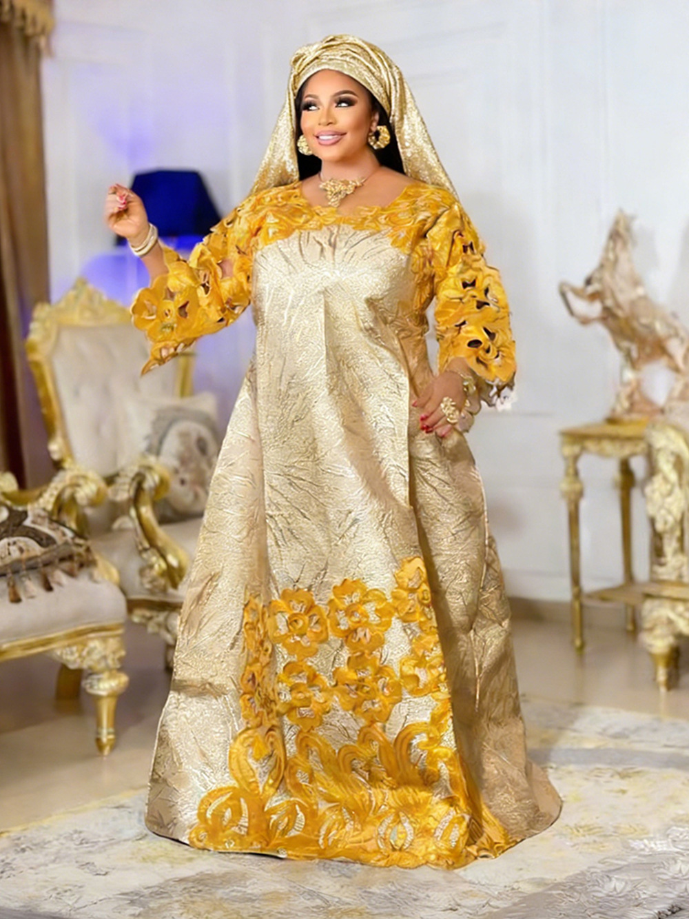 Robes africaines sexy pour femmes 2025 – Robe longue de soirée à manches longues pour femmes africaines – Vêtements africains d'été