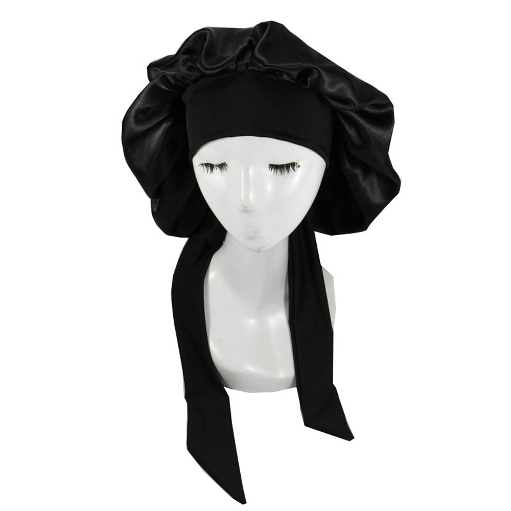 Nouveau bonnet de cheveux en Satin pour dormir, Invisible, plat, Imitation soie, rond, soins capillaires pour femmes, couvre-chef, bouton de réglage de cérémonie, chapeau de nuit