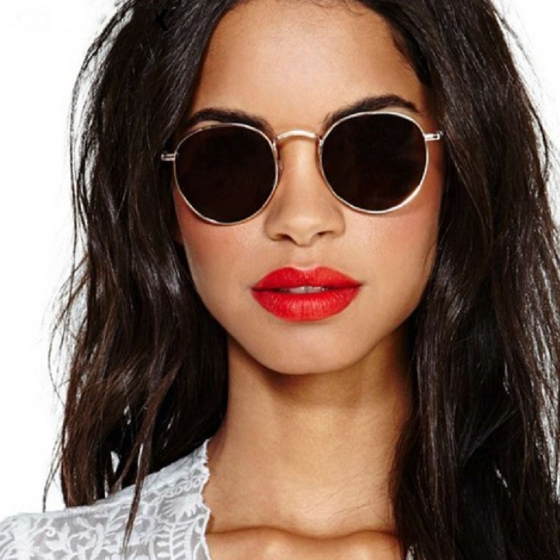 Lunettes De soleil rondes rétro femmes lunettes De marque De luxe pour femmes/hommes petites lunettes De soleil en métal femmes lunettes miroir Oculos De Sol Gafas
